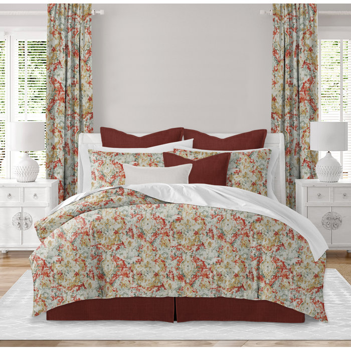 The Tailor's Bed Yara Red/Green/Yellow Standard Cotton Coverlet